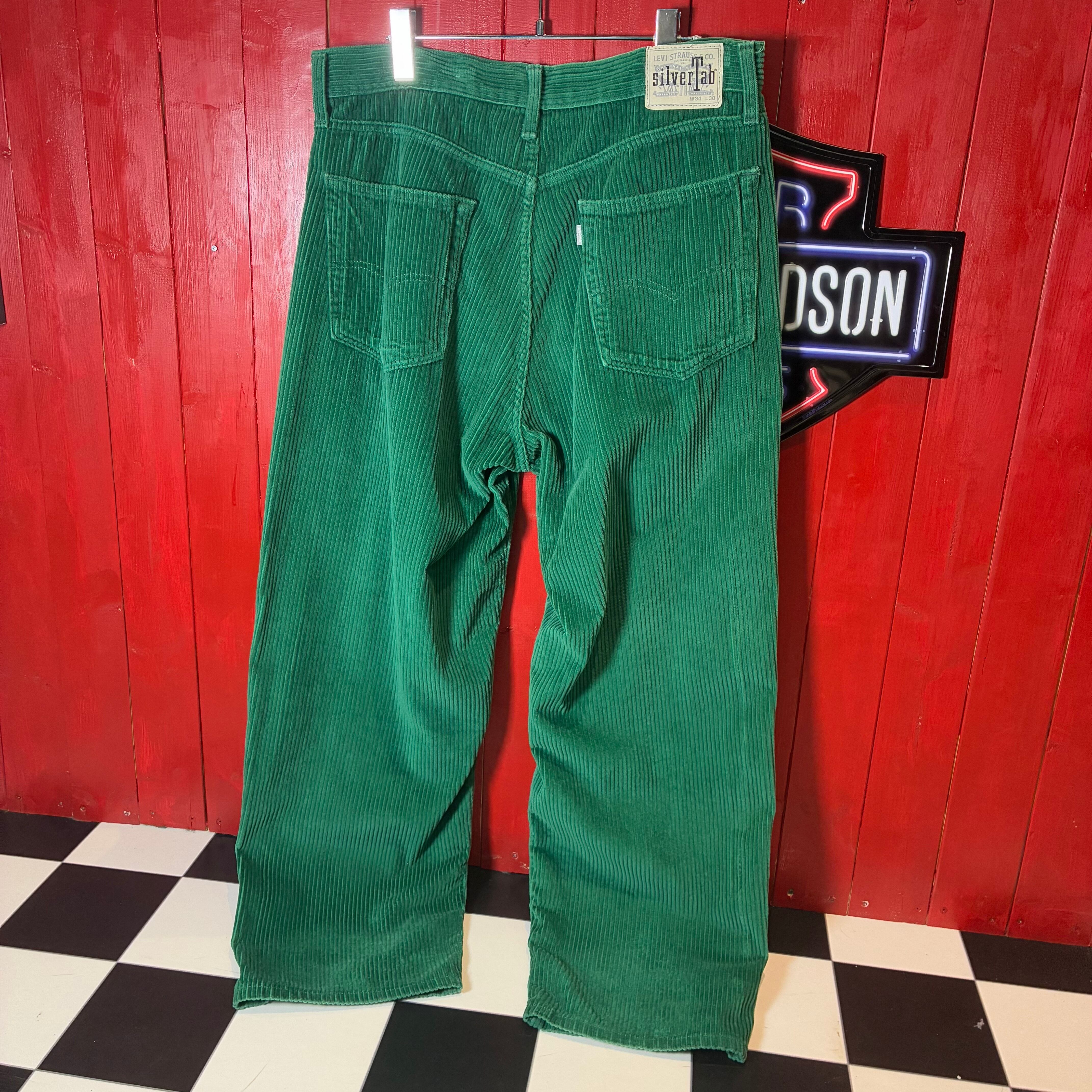 Levi's Silver Tab BAGGY 緑コーデュロイパンツ W34 リーバイス