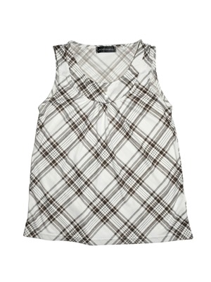 DoReMi Unique Series –  Brown Check Sleeveless Blouse