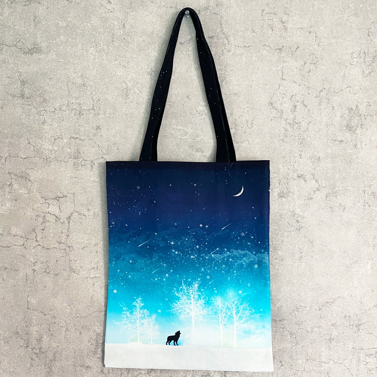 冬の星空・オオカミ トートバッグ エコバッグ | LALA CloveR.幻想的