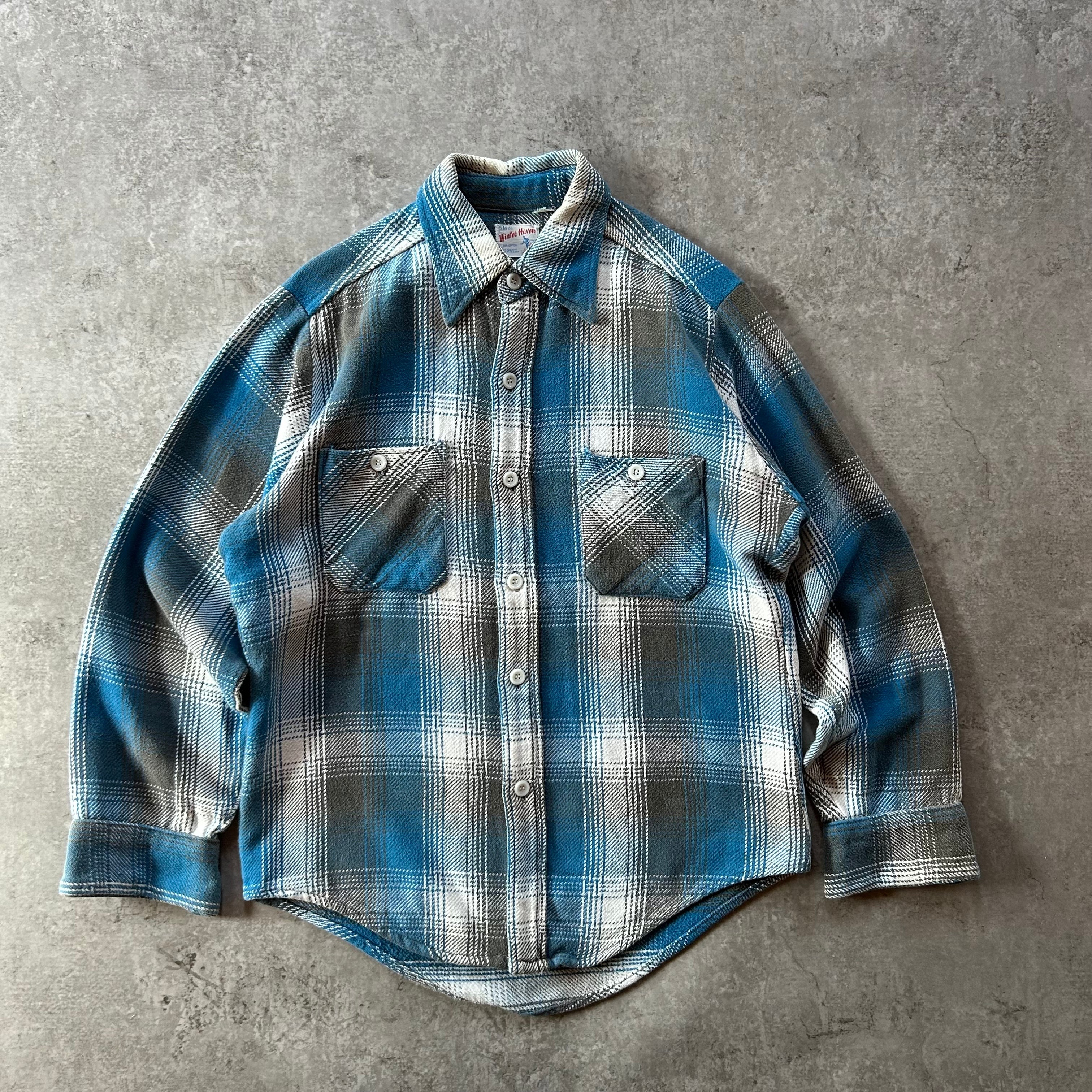 60s winter haven ネルシャツ USA製 M オンブレ ブルー | 東京準備室