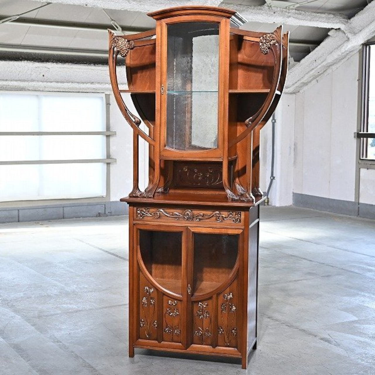 ★最高級 イタリア製 Medea 178万「ART922」キャビネット マホガニー材 彫刻 飾り棚 アールヌーボー メデア_IDC大塚家具 CL italia