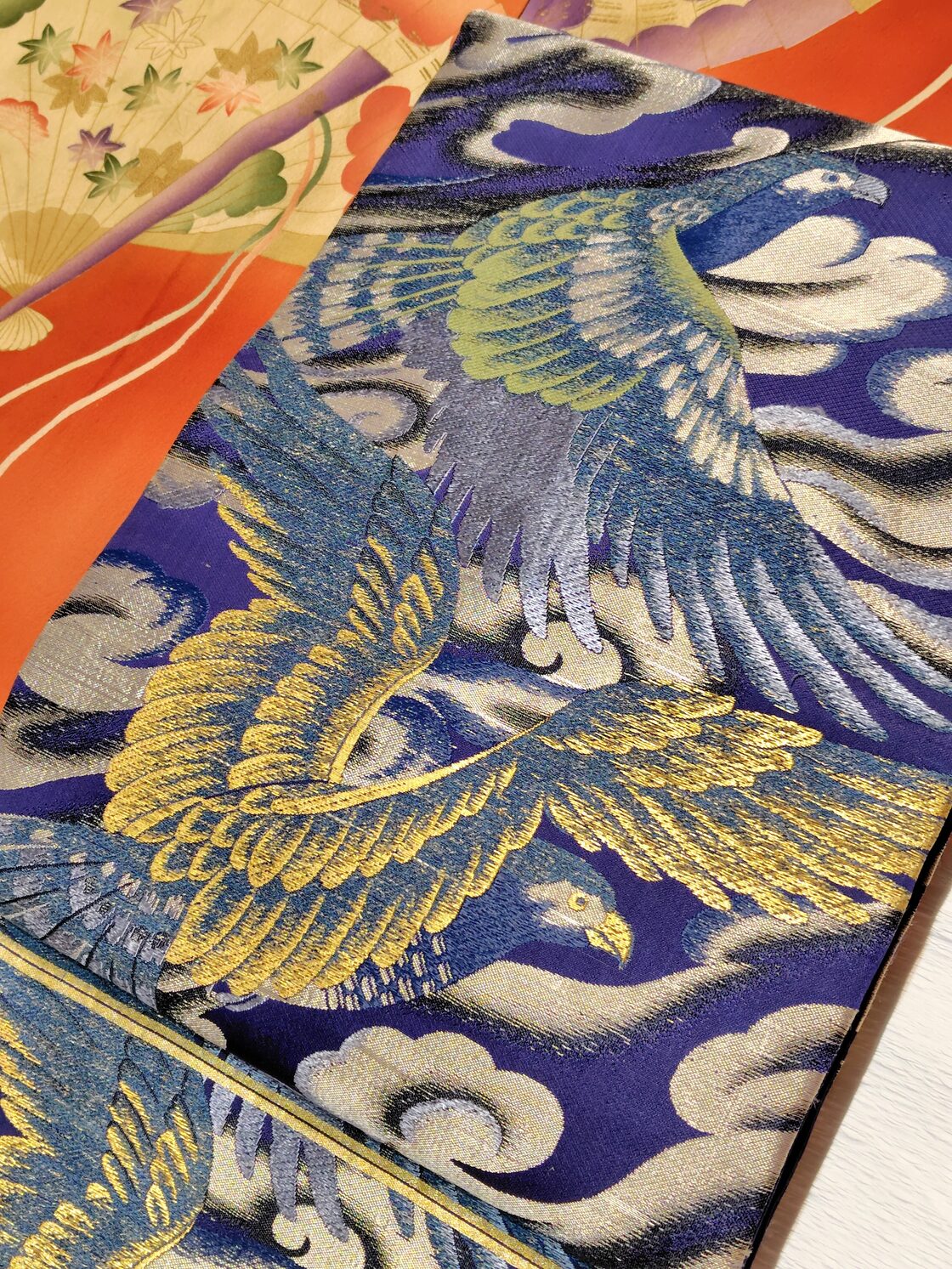 アンティークの鳥柄の名古屋帯 | Pay ID