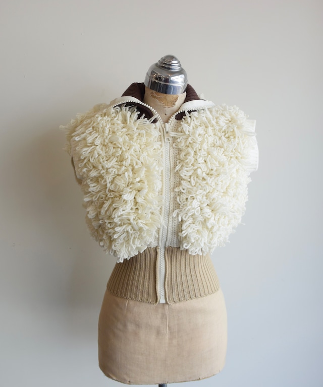 FUMIKA_UCHIDA /FU-S-KT021 LOOP YARN HAND KNITTED ZIP UP VEST