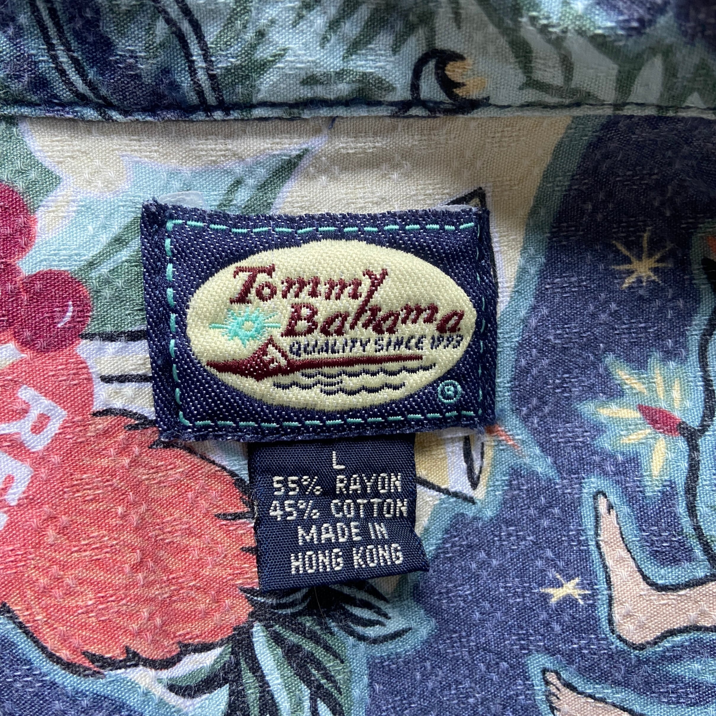 90年代 Tommy Bahama トミーバハマ 半袖 レーヨン×コットン ハワイアン