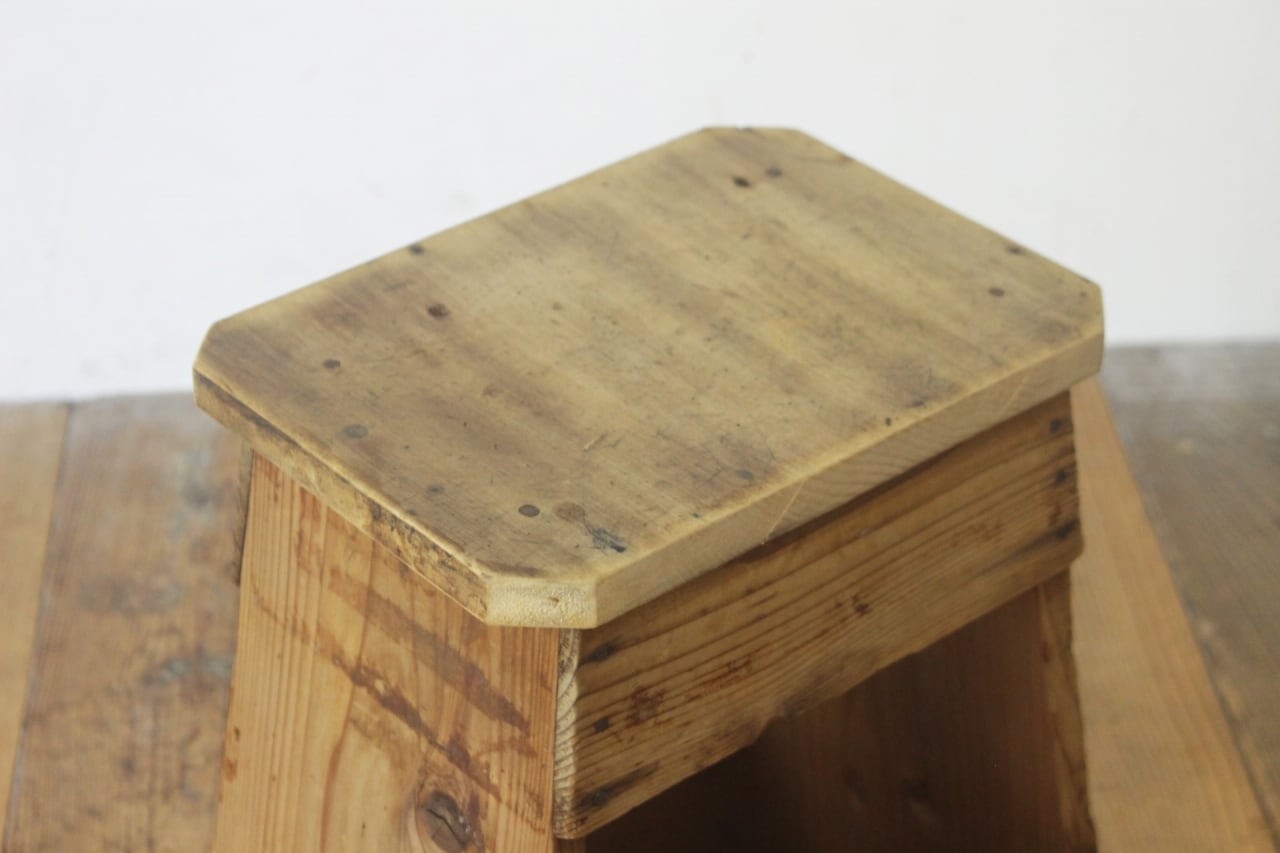 レトロ 踏み台 ステップ 無垢材 古道具 花台 飾り台 展示台