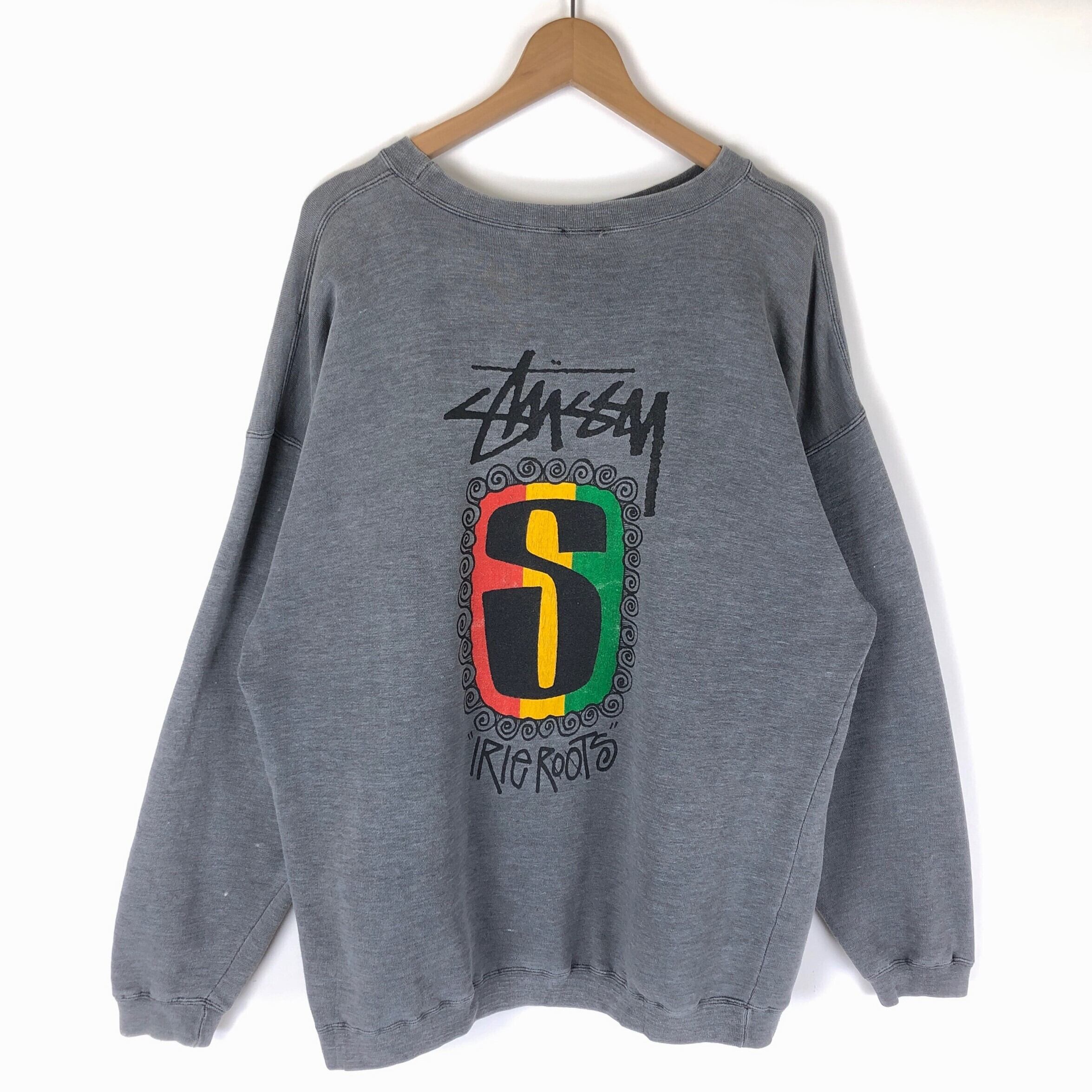 90s USA製 STUSSY スウェット ネイビー×ホワイト 鹿の子 XL