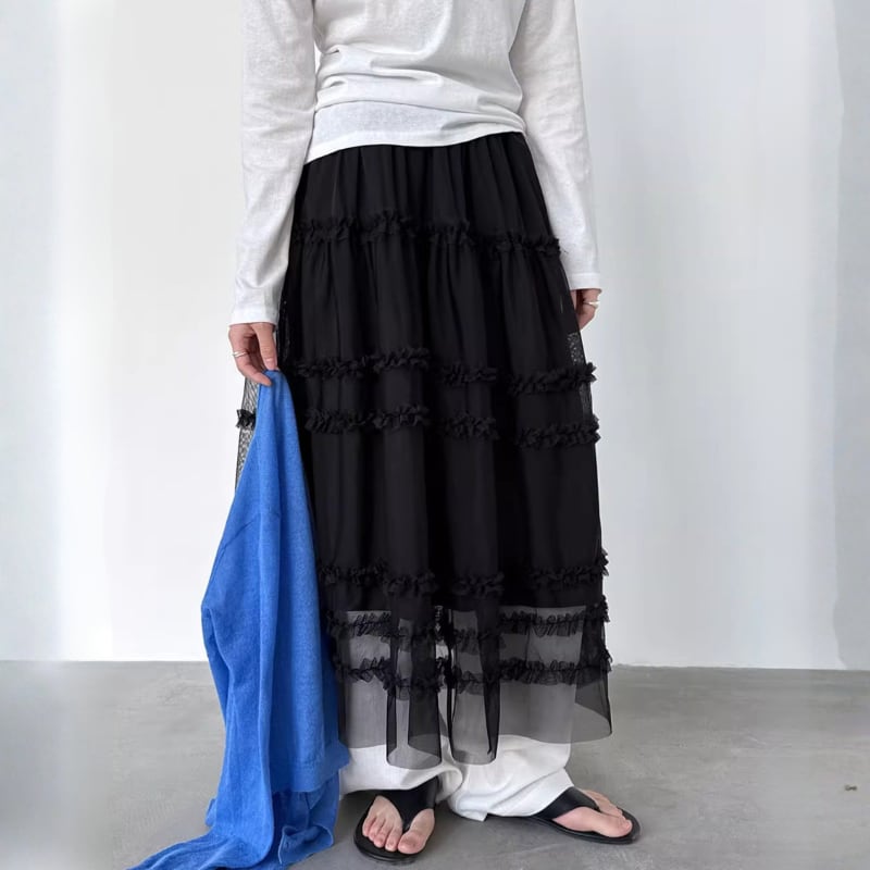 フリル チュールスカート N00344