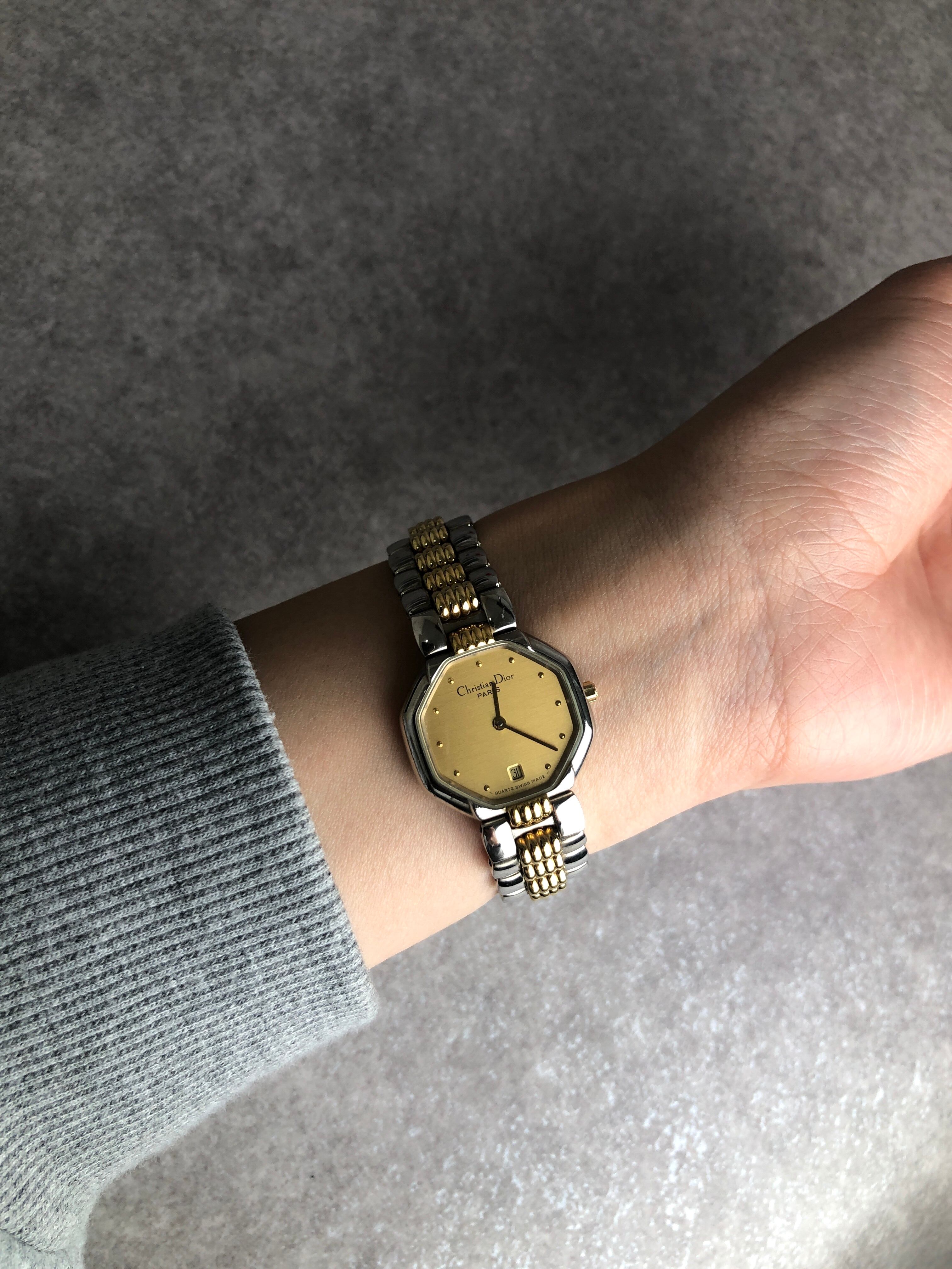 Christian Dior クリスチャン ディオール オクタゴン 腕時計 ゴールド