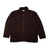 90s イタリア製 KRIZIA UOMO クリツィア ウォモ ジップアップ リブ ウールニット ジャケット カーディガン サイズ L /メンズ/ブラウン/ビンテージ