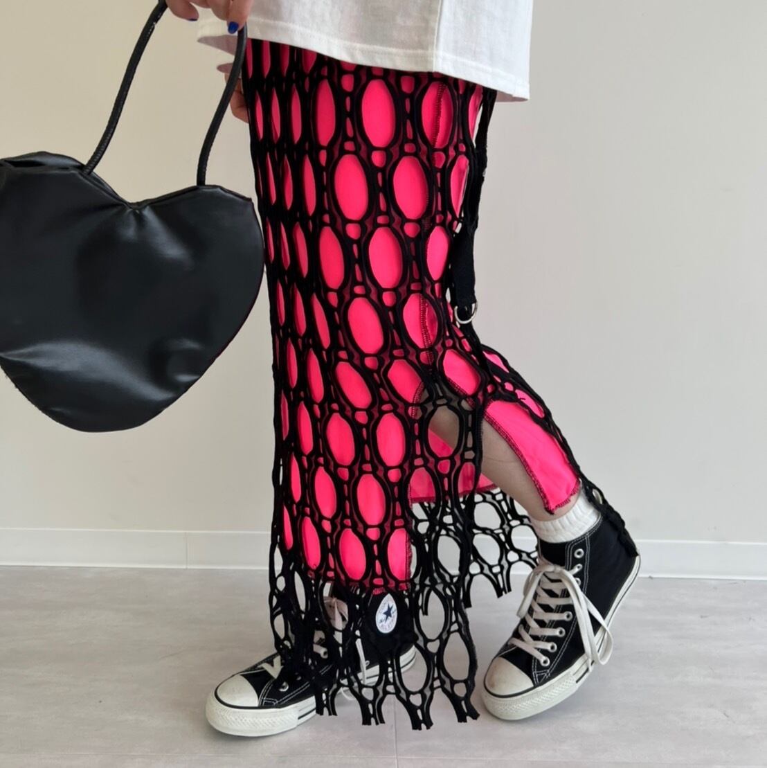 vivid color side slit layer skirt_LN01318