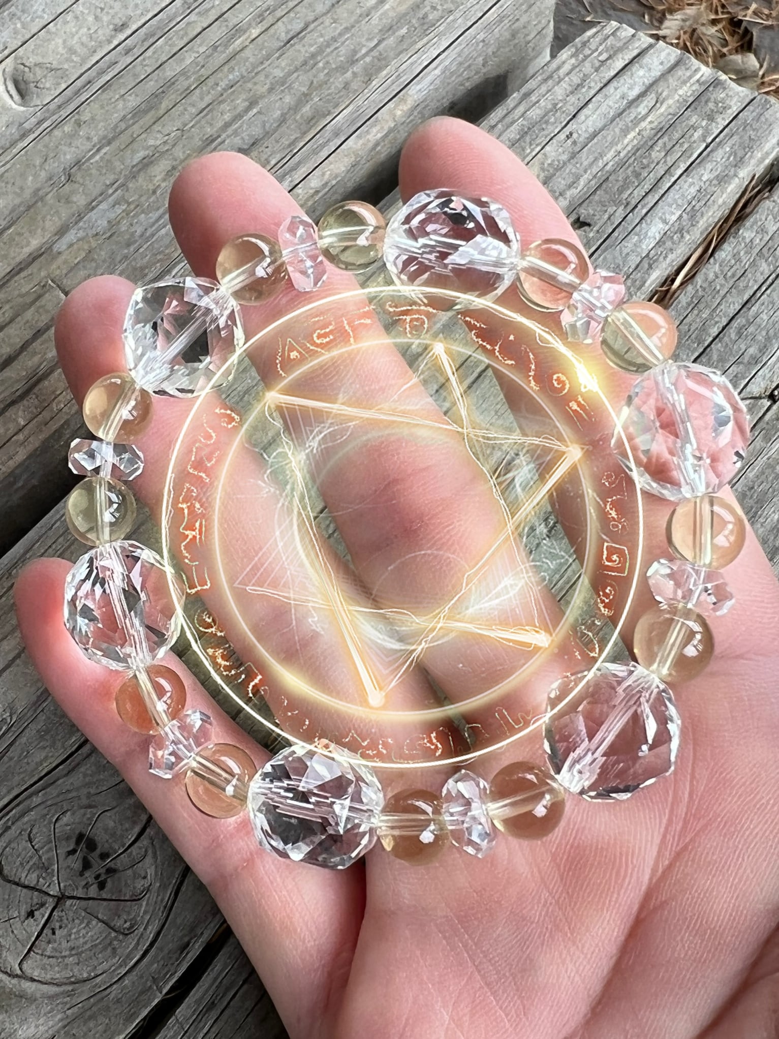 ざわつく心の対処法【六芒星シリーズ】ダビデグリッドブレス 水晶&レモンクォーツ