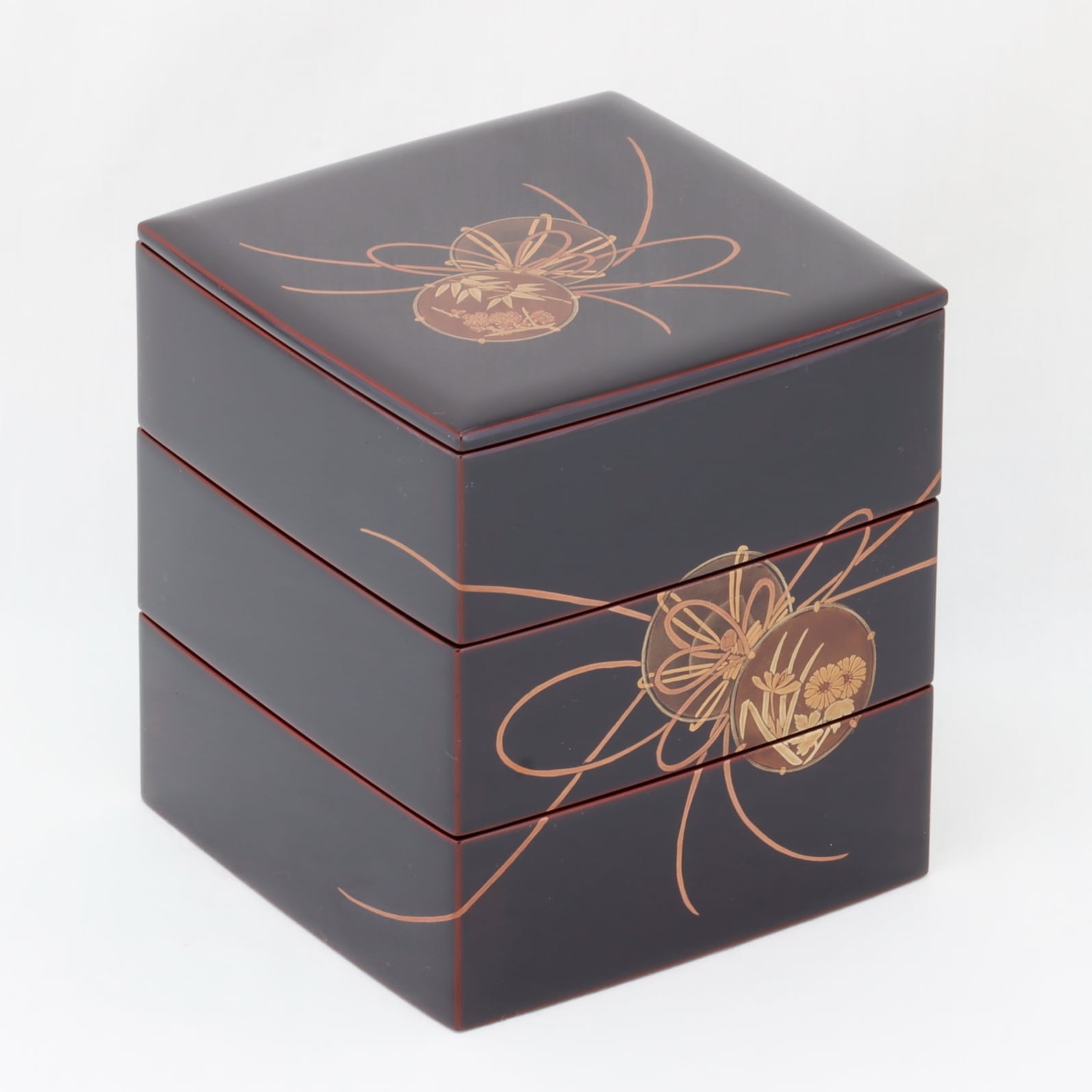 507 輪島塗 三段重／溜塗／鼓蒔絵 | 輪島塗 加藤漆器店 公式オンライン