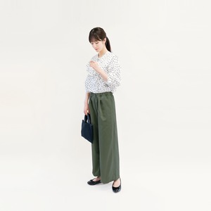 チャーミングにチノを 年間OK ワイドパンツ カーキ 綿混 ●DIANE-KHAKI●