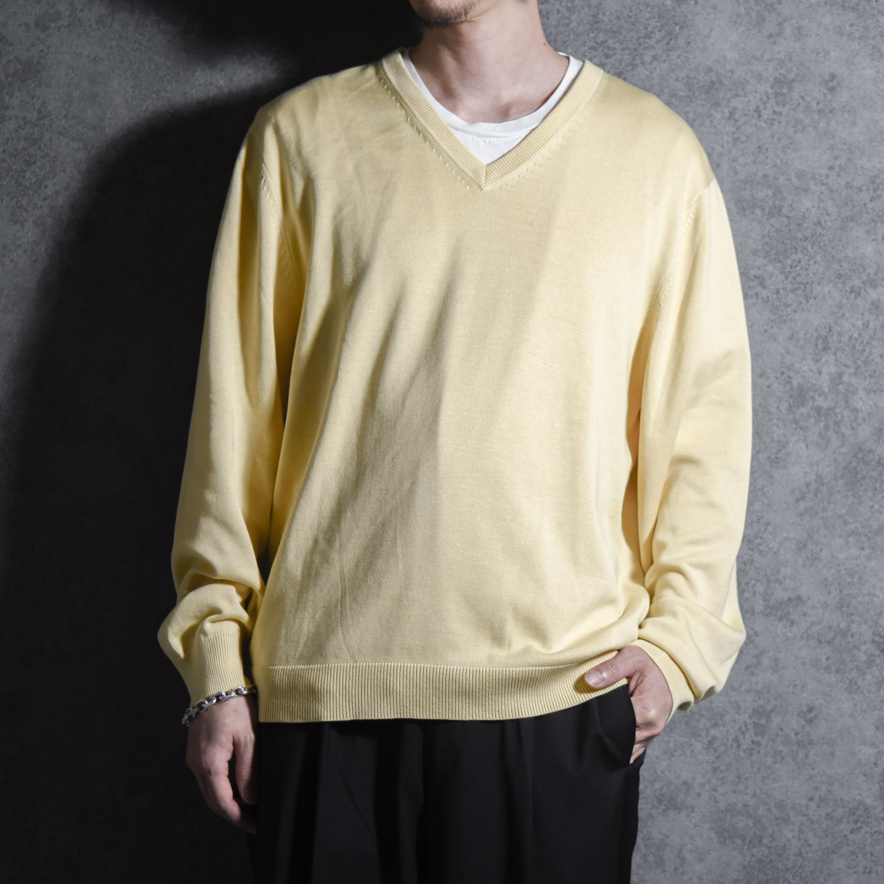 00s Brooks Brothers Silk Cotton V Neck Sweater ブルックス