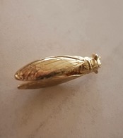 80s フランス とろりと溶ける金の蝉とブローチ ヴィンテージ
