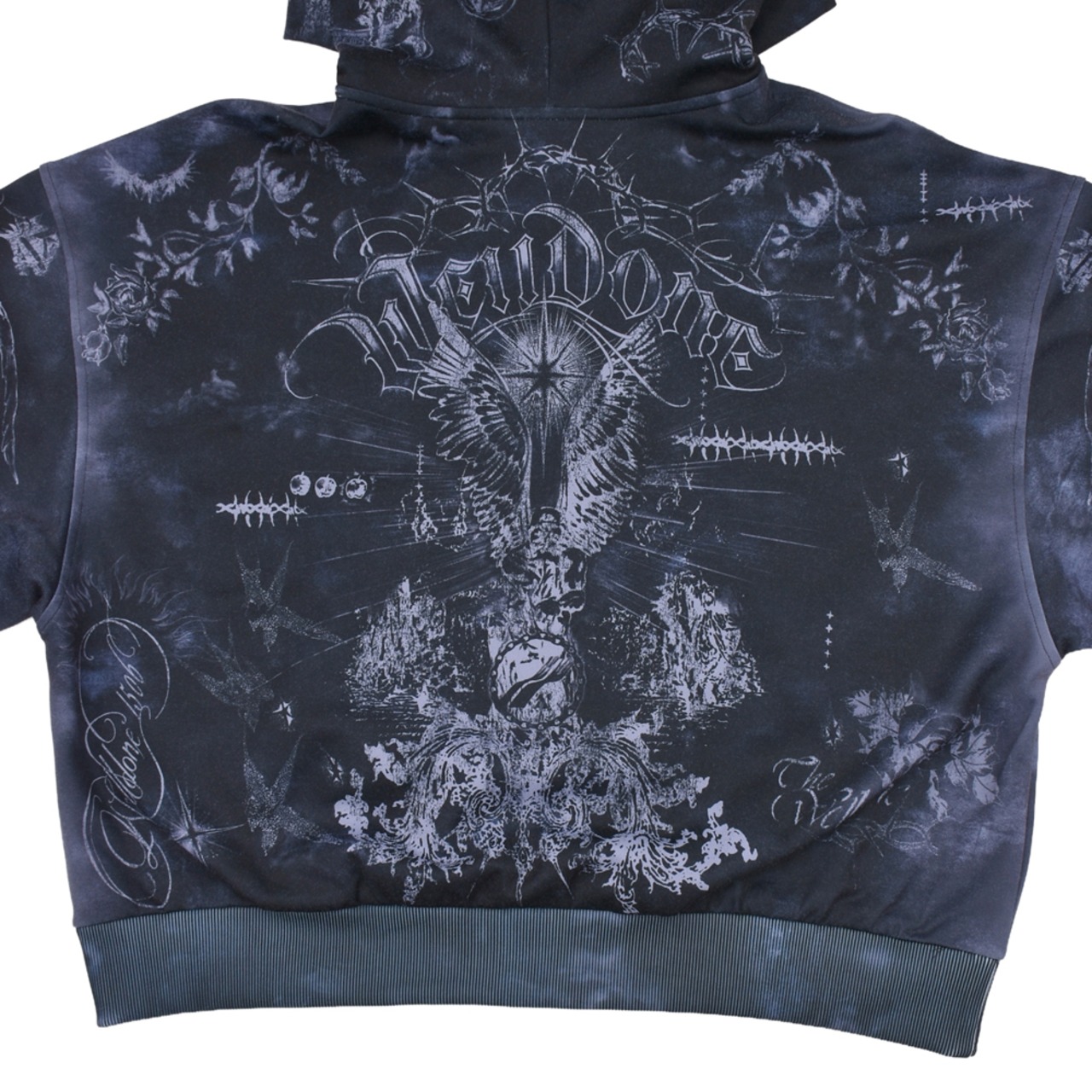【WE11DONE】BLACK TATTOO PRINTED HOODIE ZIP-UP - 9