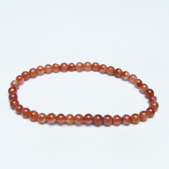 ナンホーンアゲート ブレスレット 5mm 南紅瑪瑙 ブレス 一点物 メール便可 [M便 1/10] 111-42130