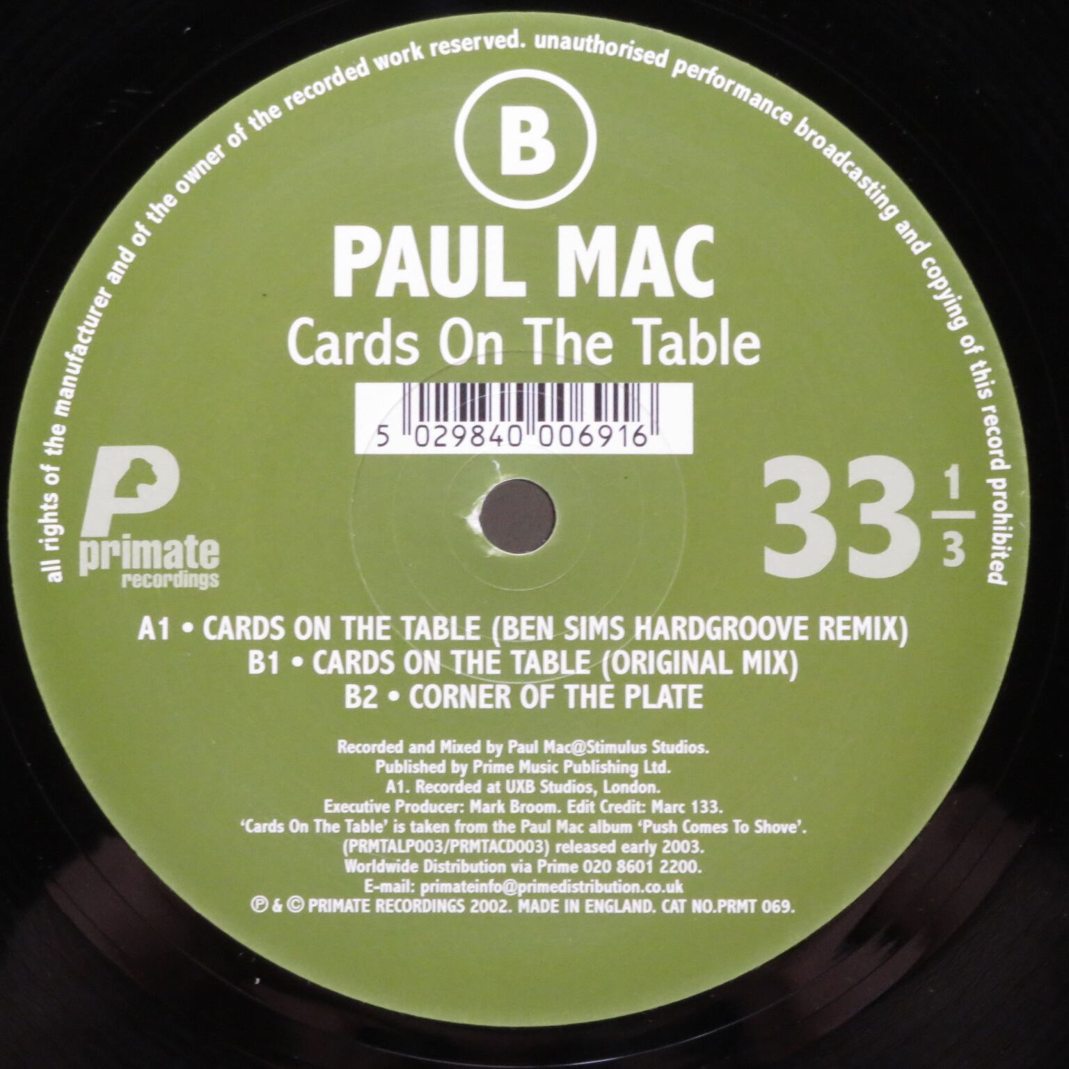 Paul Mac / Cards On The Table [PRMT 069] - 画像4