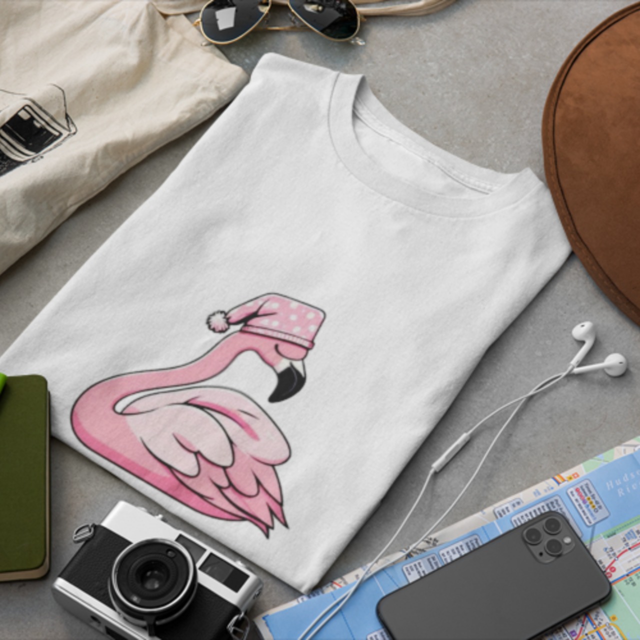 T-shirt -すやすやフラミン 4115