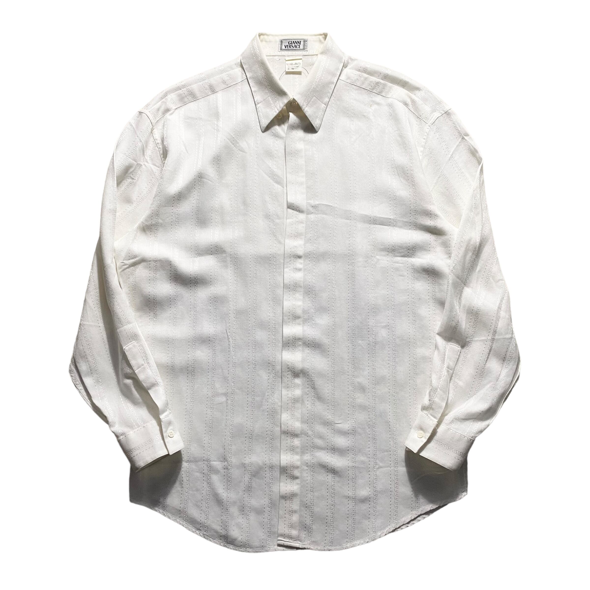 VERSACE】グレカ柄 ストライプシャツ vintage VERSACE - 美品 VERSACE