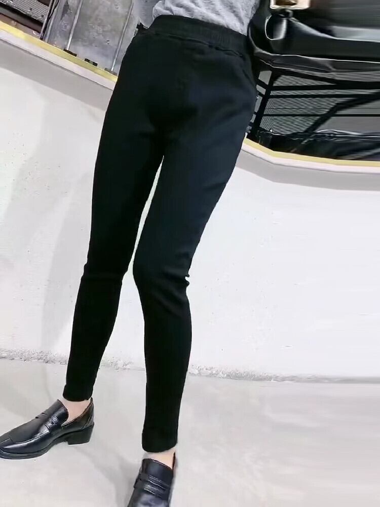 スプリングレギンス ストレッチウェストスリムパンツ エラスティック 伸縮 大きめサイズ 春物 ミックスインファッション18892907564