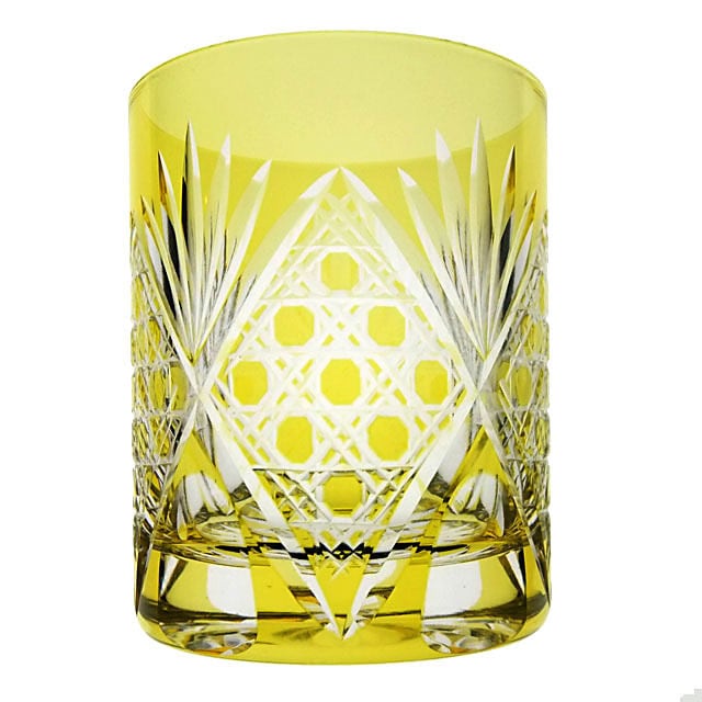 ウランガラス　　極上カナリアンイエロー　USA 　切り子グラス Amazon | ウランガラス 極上カナリアンイエロー USA 切り子グラス