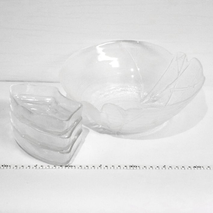 ガラス食器・ガラス深皿・ガラスボウル・4点セット・No.200405-03