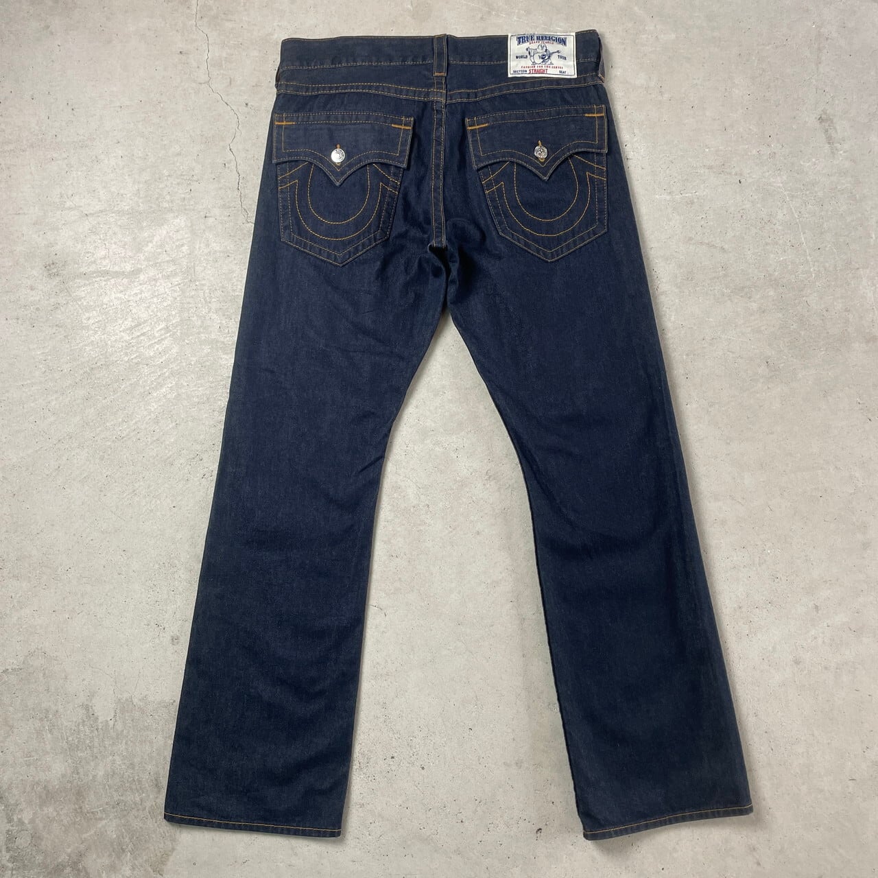 00年代 TRUE RELIGION トゥルーレリジョン ストレート デニムパンツ メンズW39 古着 00s ビンテージ ヴィンテージ Y2K  ジーンズ 濃紺 ビッグサイズ 大きいサイズ【デニムパンツ】 | cave 古着屋【公式】古着通販サイト