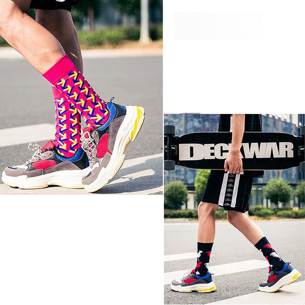 UNIVERSAL PRODUCTS / Noritake　ソックス型ラグマット 男女兼用靴下 ms2401 3足組 ユニーク カジュアル 幾何学柄 動物柄