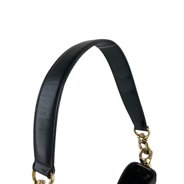 CELINE セリーヌ ショルダーバッグ ブラック ガンチーニ レザー ワンショルダー vintage ヴィンテージ オールド t5y5fb