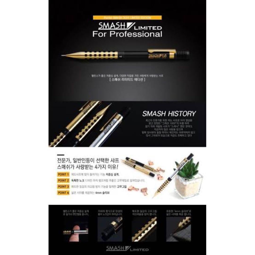 韓国限定日本未発売】ぺんてるスマッシュ0.5mm 海外限定 シルバー