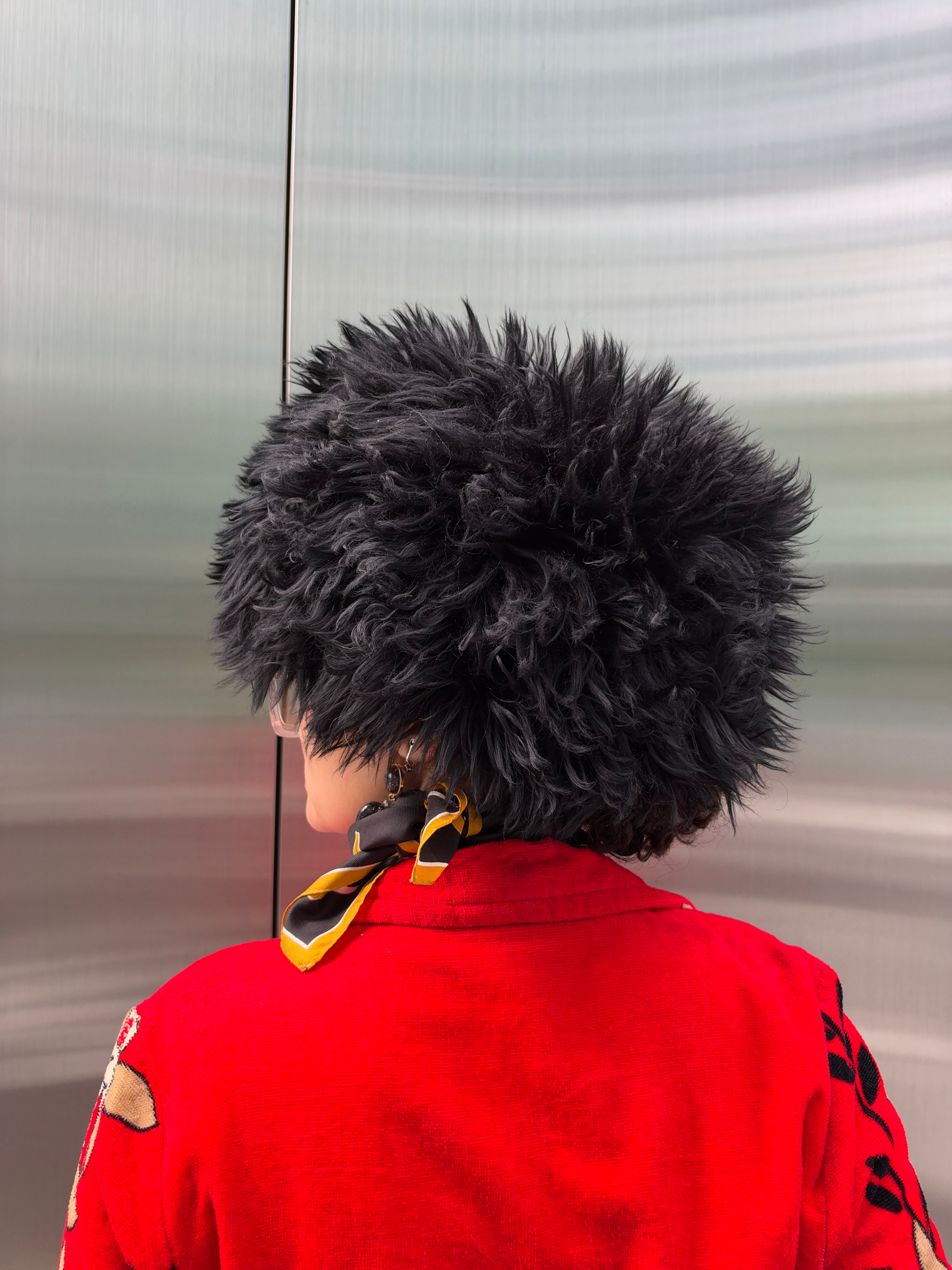 Vintage Uzbekistan black ECO fur hat