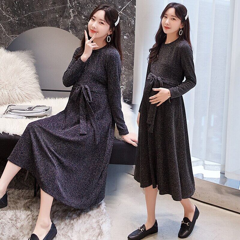 【新作】【送料無料】 マタニティ服ルーズスタイリッシュなヴィンテージフローラルミッドロングAラインスリムドレス妊婦妊娠中の服 花柄 ビンテージ AL expec371231215780