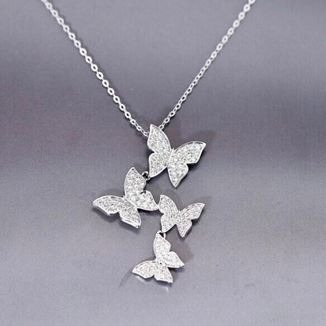 Four butterfly necklace
