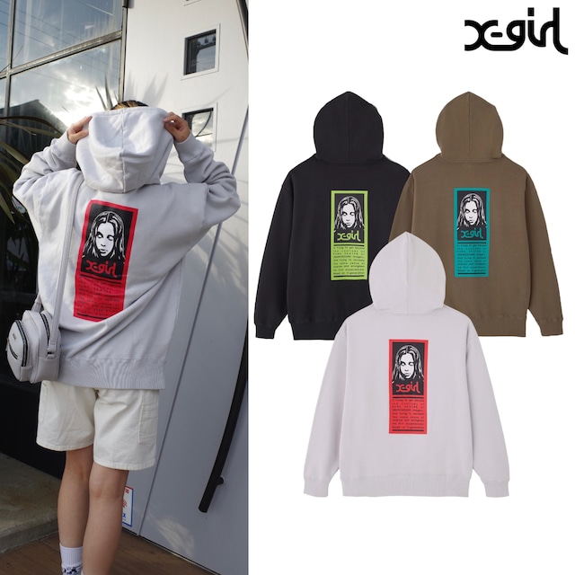 【X-girl】WORDS FACE SWEAT HOODIE  【エックスガール】