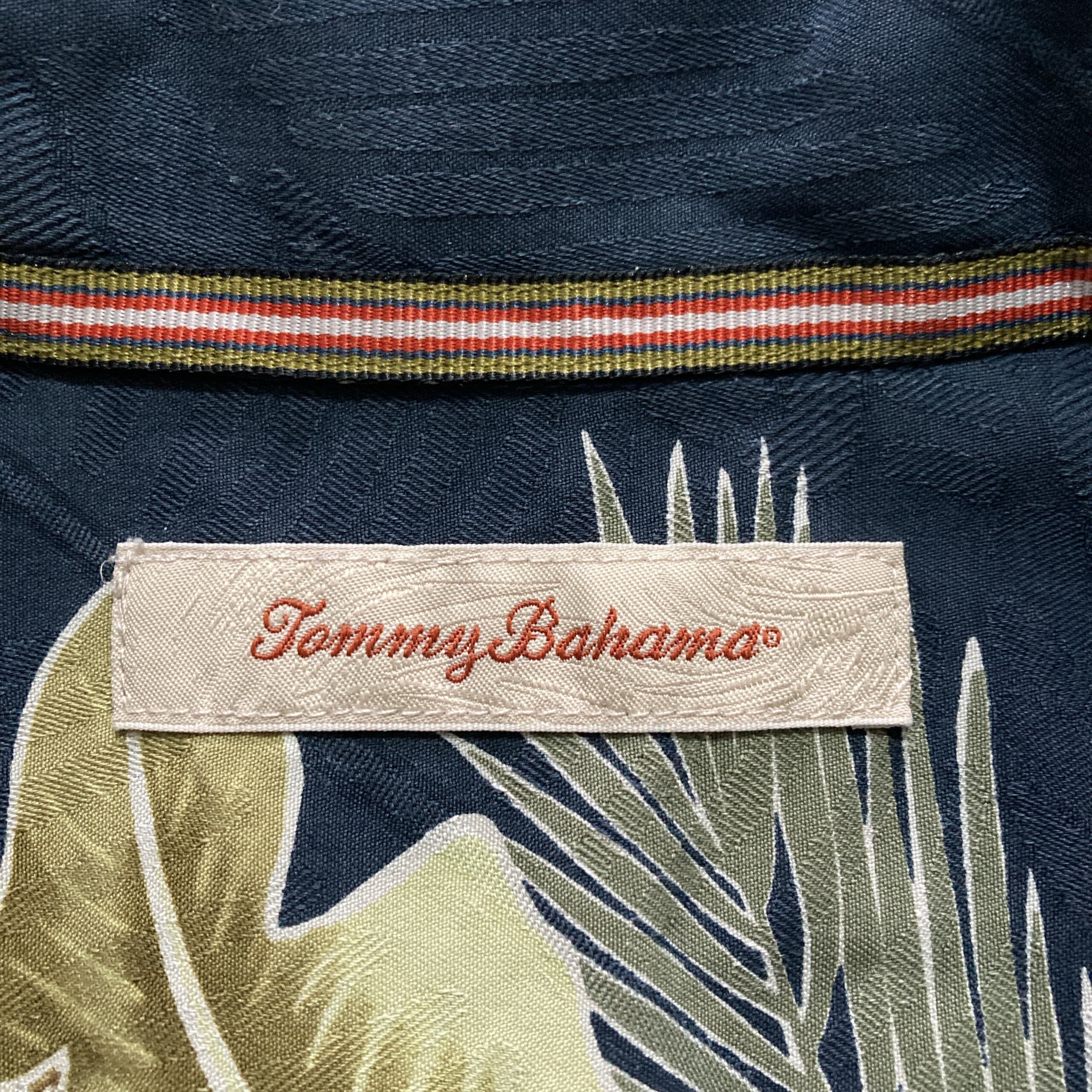 Size.L】Tommy Bahama トミーバハマ シルク100% 総柄 開襟シャツ