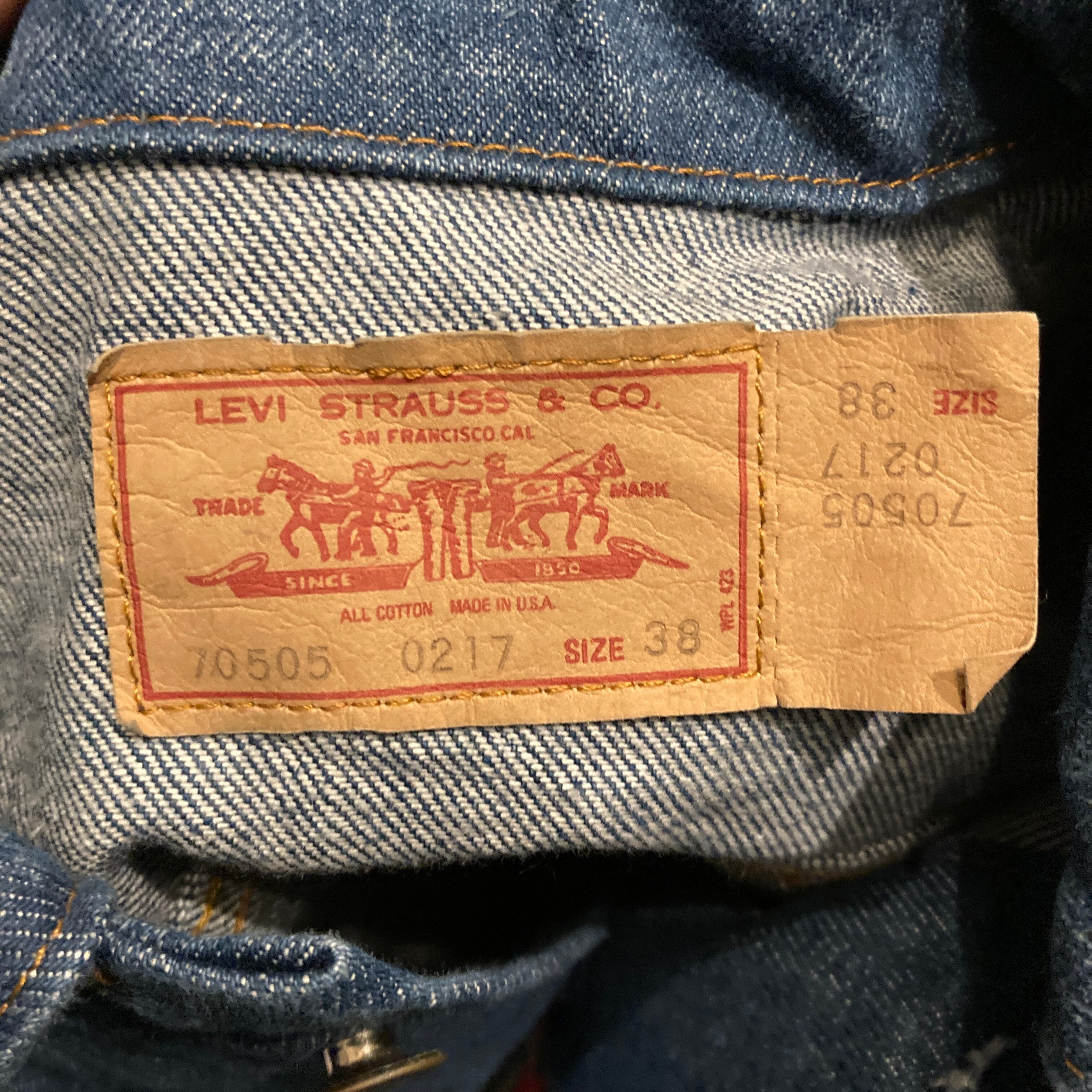 F461】80s Levi's 70505 small e size38 dead stock / 80年代製