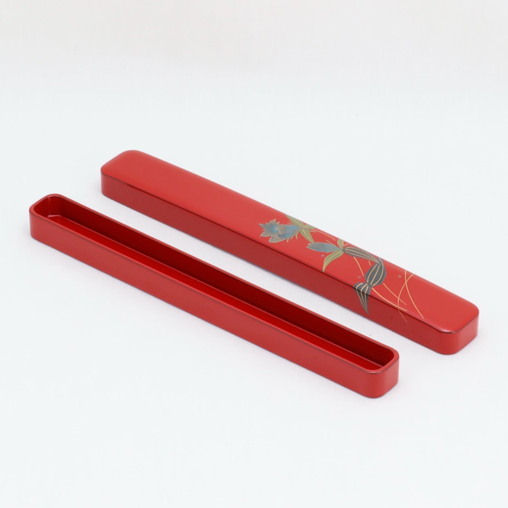826 輪島塗 万年筆ケース／朱塗／露草蒔絵 | 輪島塗 加藤漆器店 公式