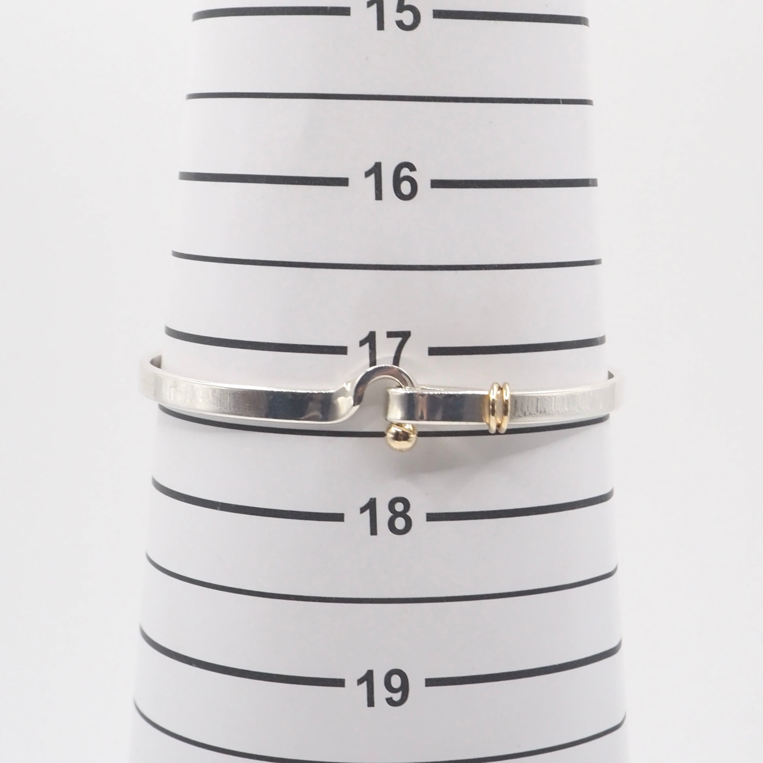 良品 Tiffany&Co.ティファニーフックアンドアイ 925K14バングル Tiffany&Co. フック&アイ バングル シルバー925 K14 ティファニー