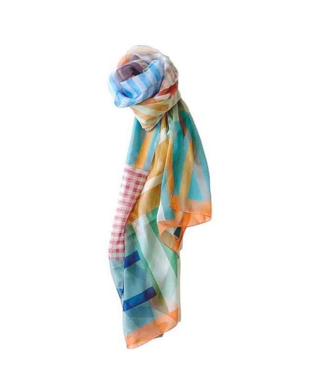 Check & Stripes Scarf / Se ninon