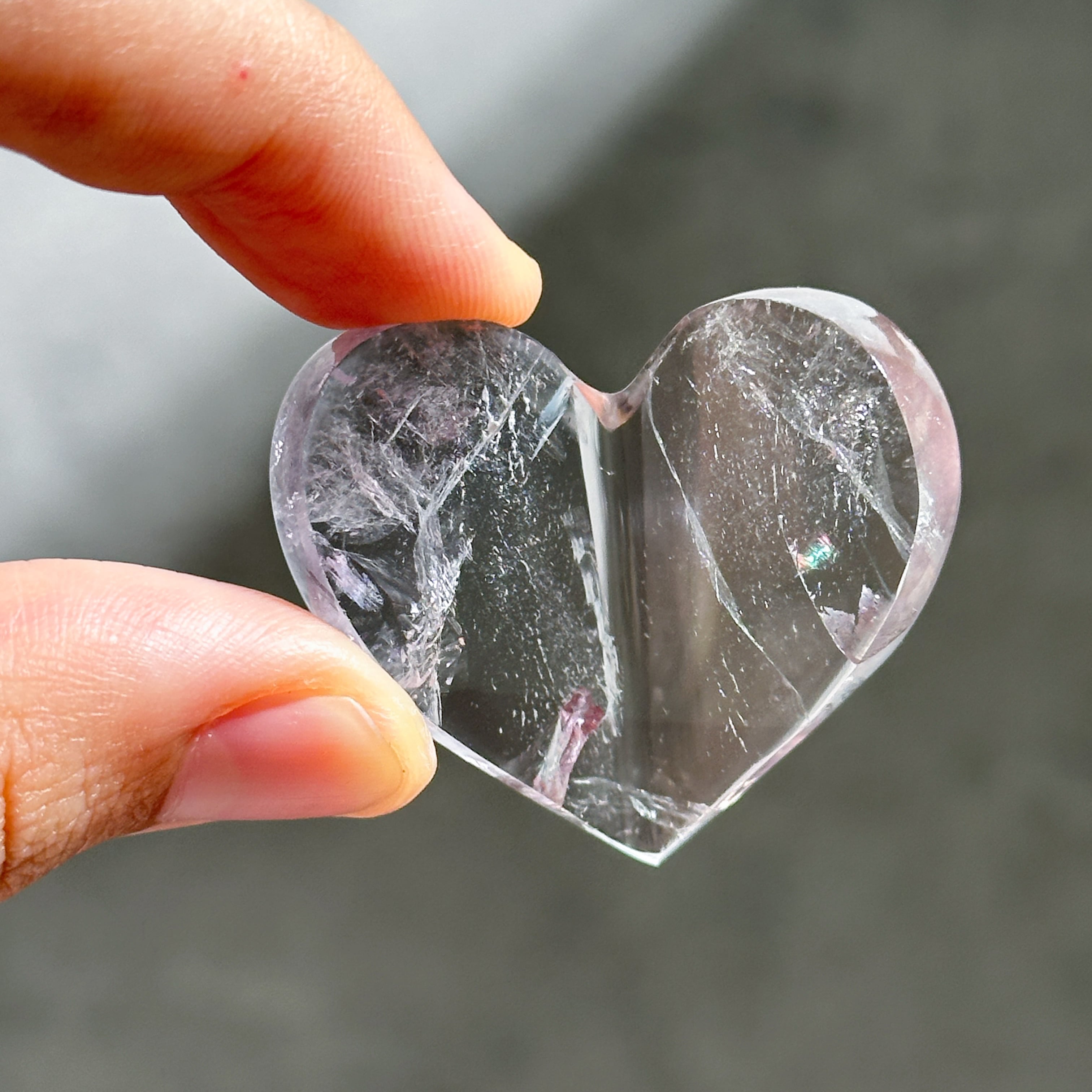 アメジスト 3Dハート 03♡Amethyst heart ♡天然石・鉱物
