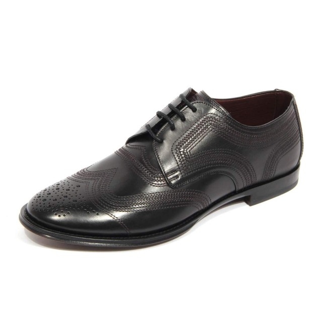 DOLCE & GABBANA メンズ レースアップシューズ レザー ブラック