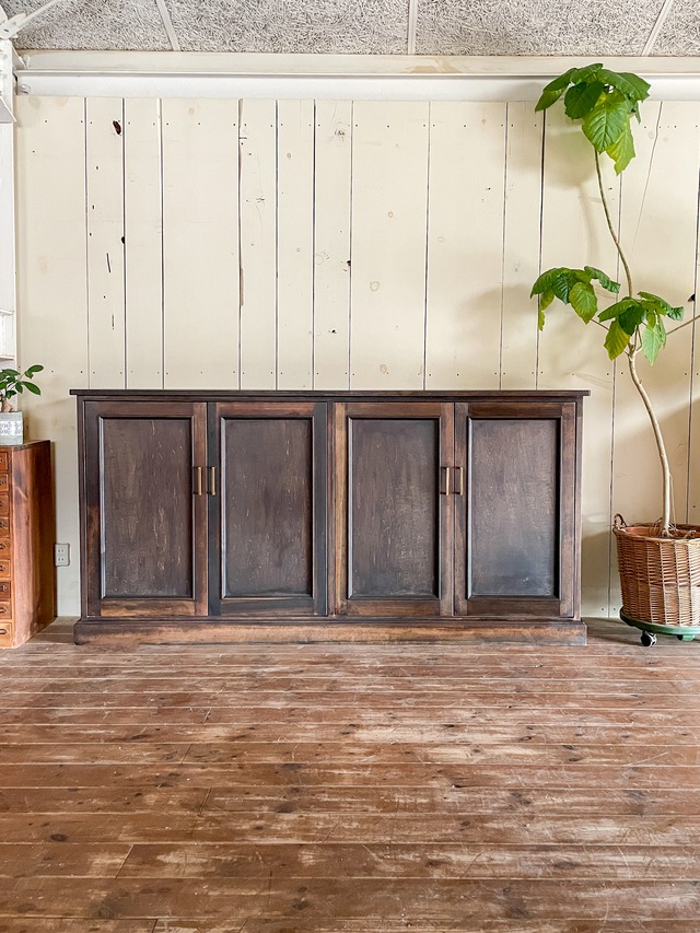 アンティーク調オークキャビネット (靴箱・シューズケース)W2100 輸入住宅向け収納家具