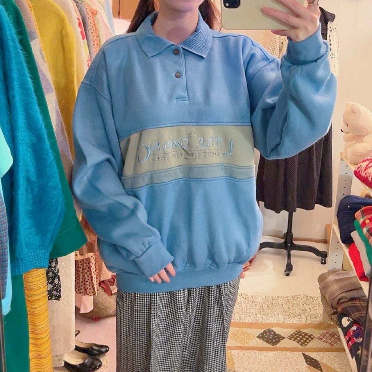 light blue mens polo sweat