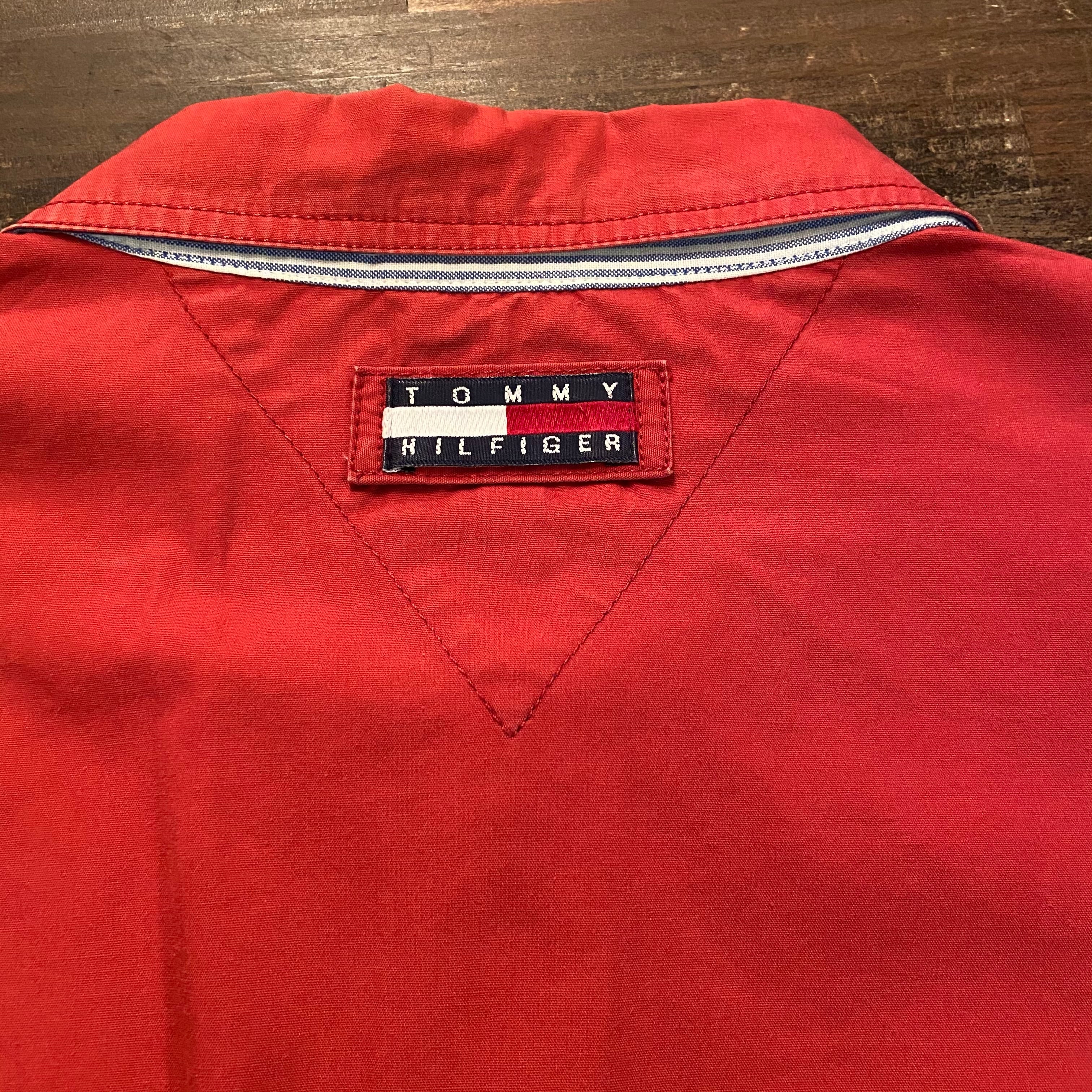 90s TOMMY HILFIGER コットンジャケット スウィングトップ XL レッド