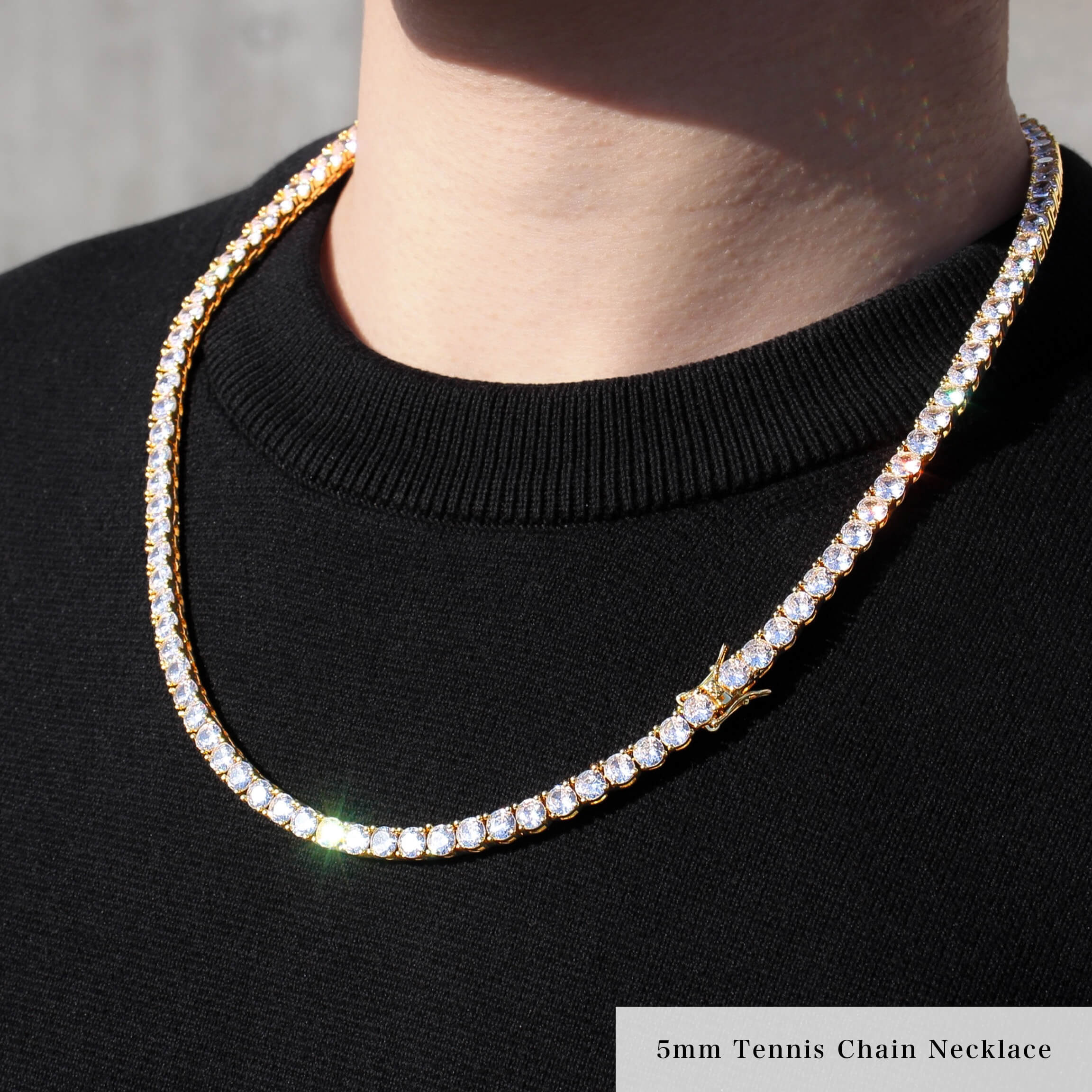 関税/送料込み【BELLGIO】デーモンペンダント&5mmテニスチェーン 5mm Tennis Chain Necklace MN1-21 | MALIARE