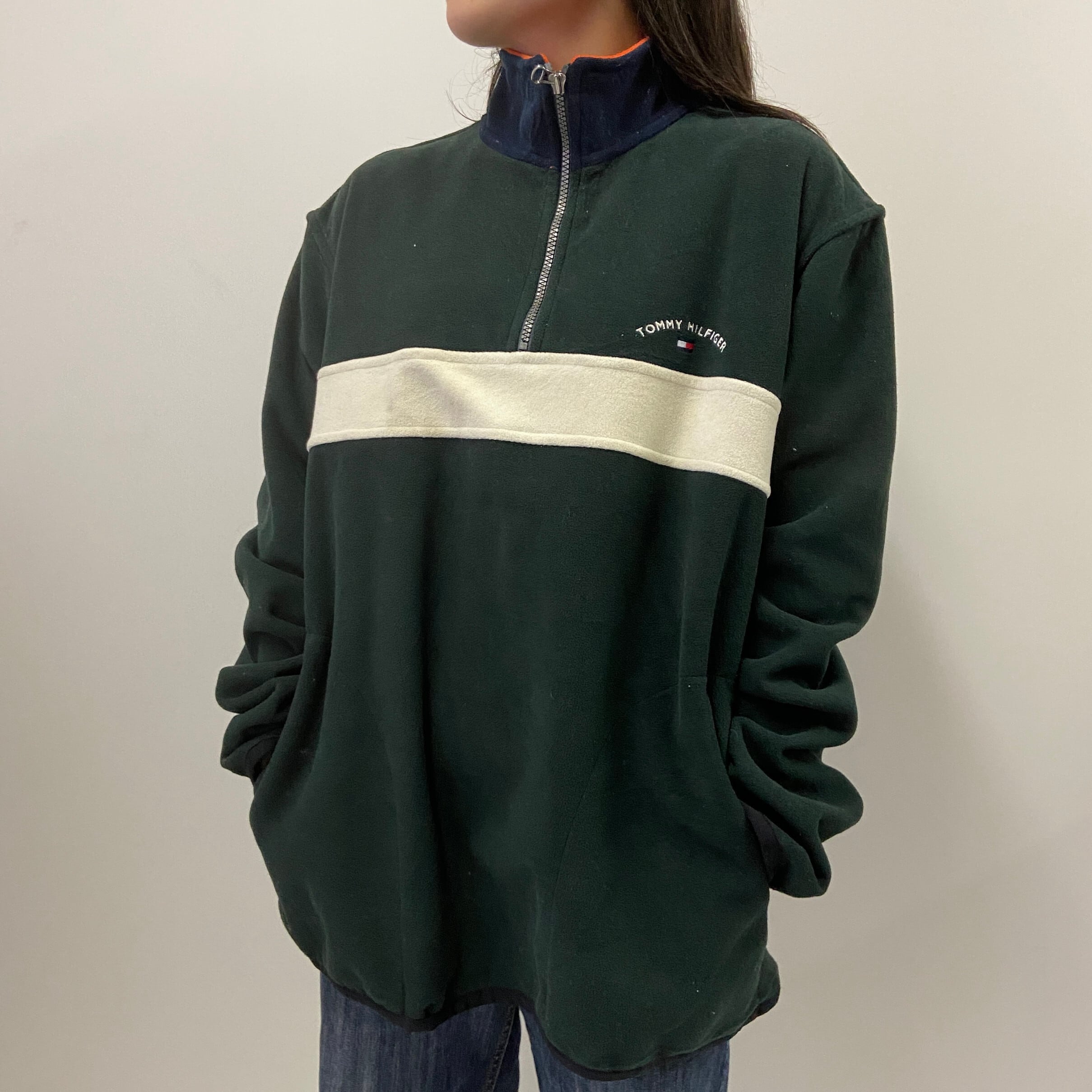 00年代 TOMMY HILFIGER トミーヒルフィガー ハーフジップ フリース 