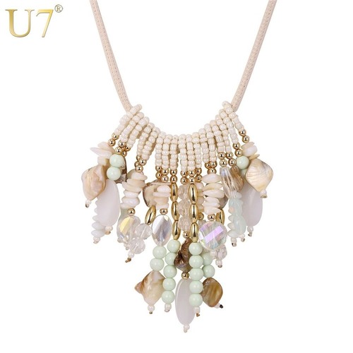 レディース ネックレス ファンシー 海 シェル マキシ チョーカー ボヘミア 80001548