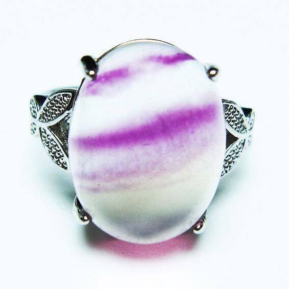 フローライト リング 蛍石 指輪 フリーサイズ 16号 一点物 メール便可 [M便 1/20] 115-7103