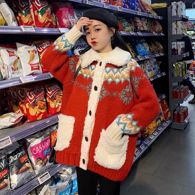 セーター オータムウィンタースタイルファーカラールーズニットトップス 大人ガーリー スウィート キュート カジュアル 秋物 冬物 萌量不足86859934472